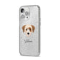 Yorkie Russell Personalised iPhone 14 Pro Max Glitter Tough Case Silver Angled Image