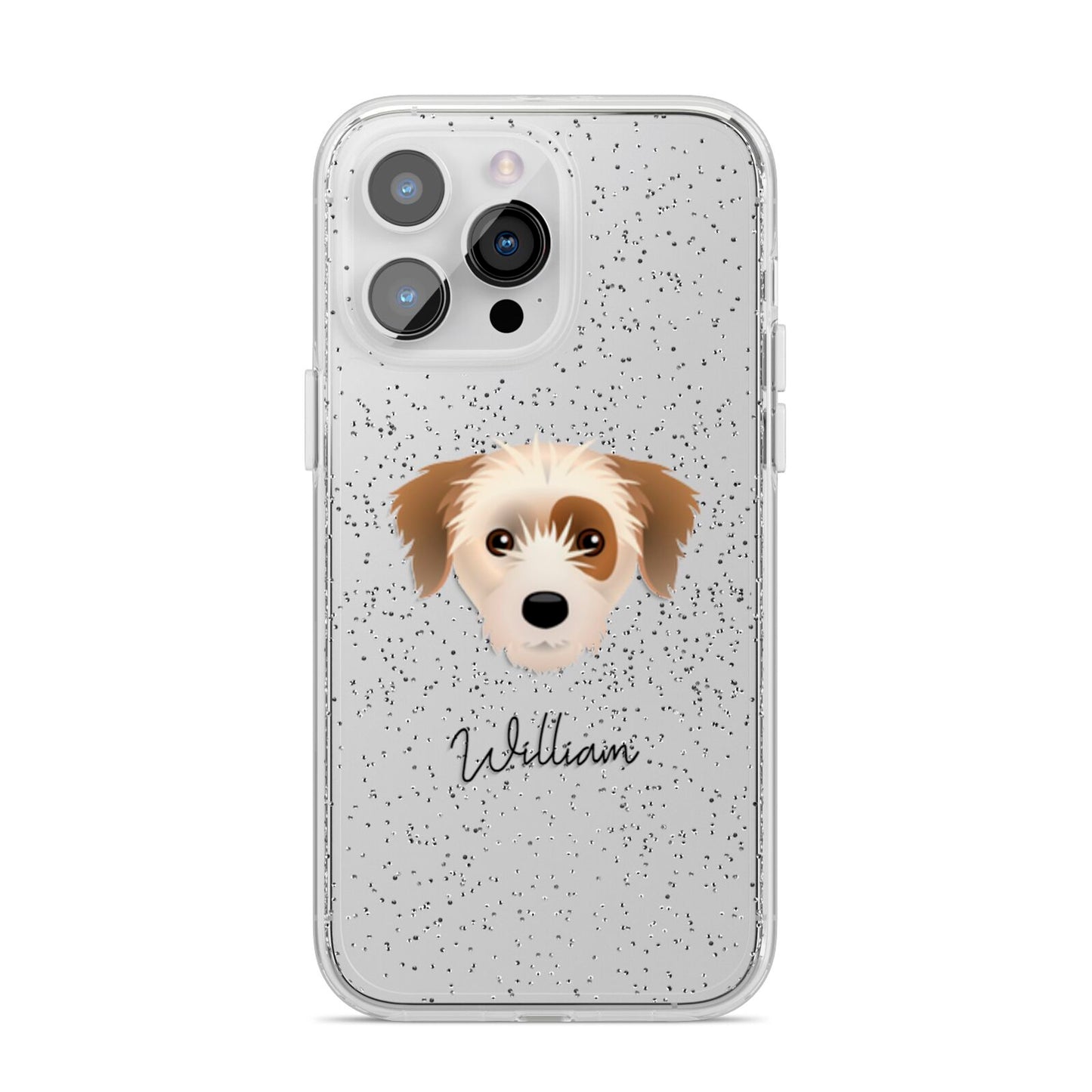 Yorkie Russell Personalised iPhone 14 Pro Max Glitter Tough Case Silver