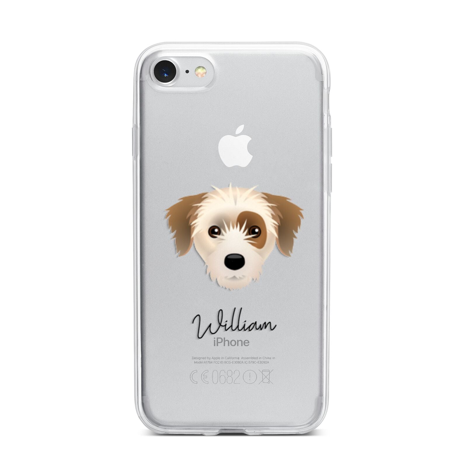 Yorkie Russell Personalised iPhone 7 Bumper Case on Silver iPhone