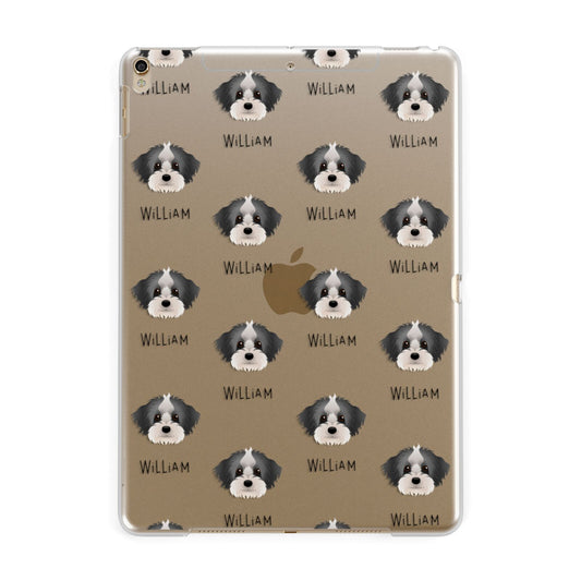 Yorkipoo Icon with Name Apple iPad Gold Case