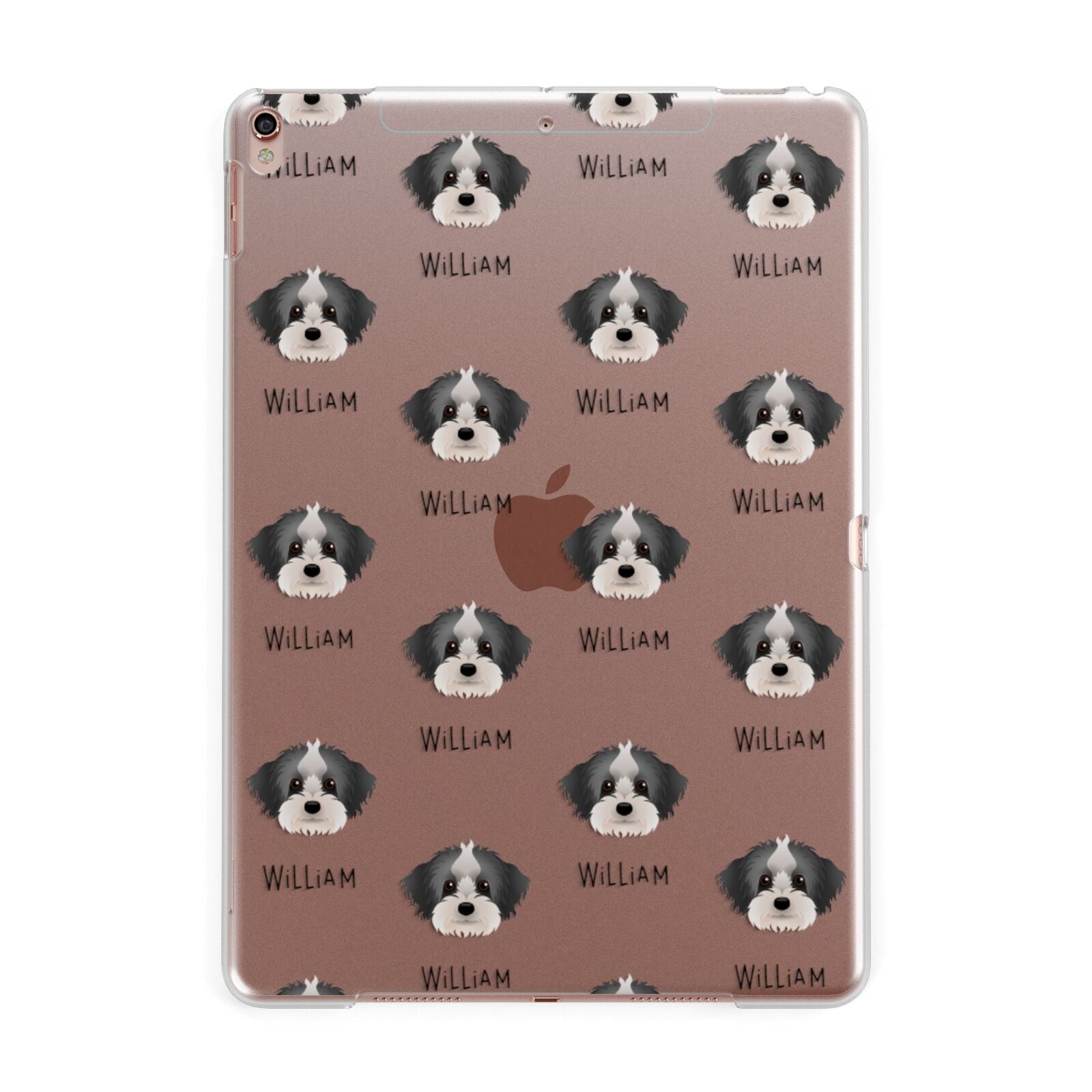 Yorkipoo Icon with Name Apple iPad Rose Gold Case