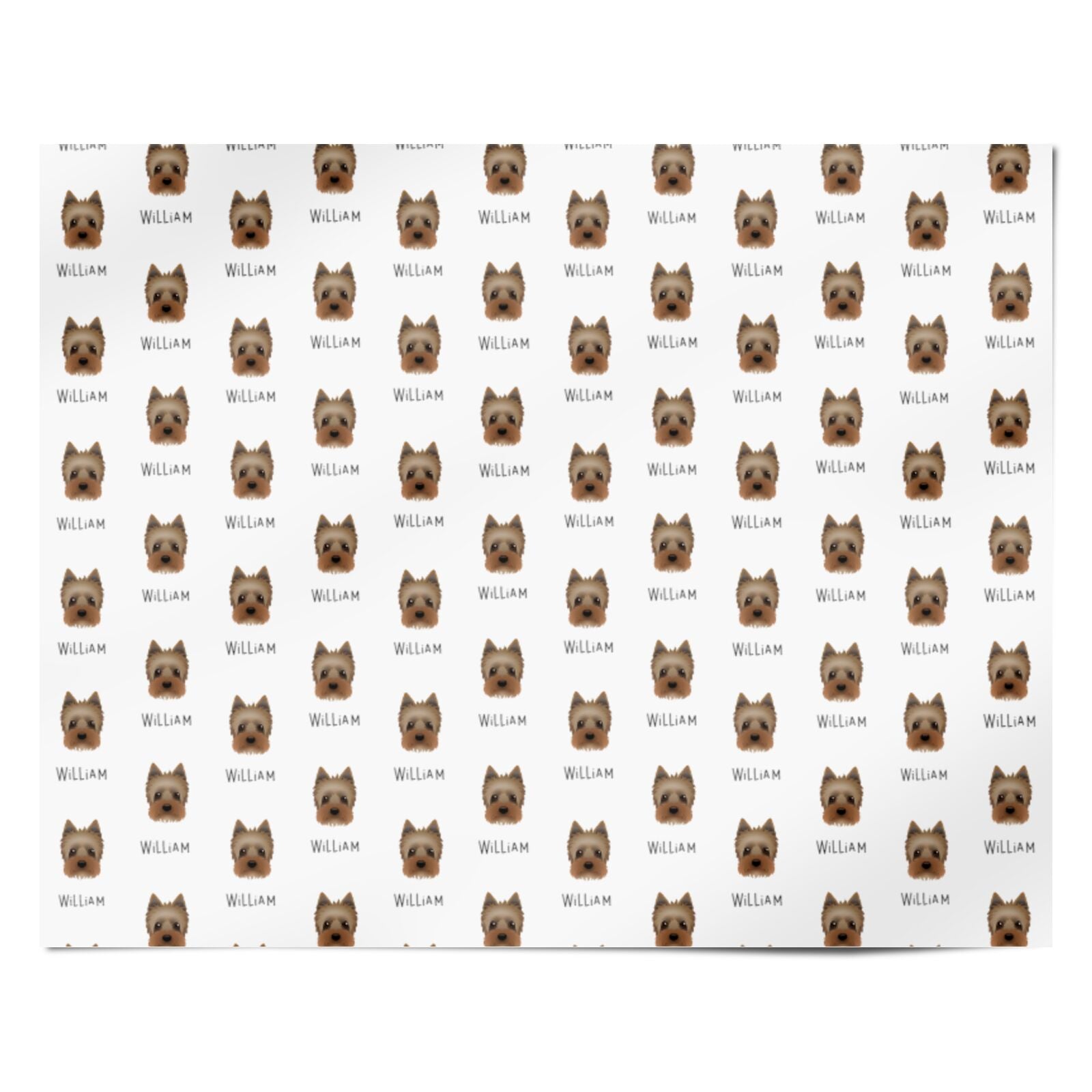 Yorkipoo Icon with Name Personalised Wrapping Paper Alternative