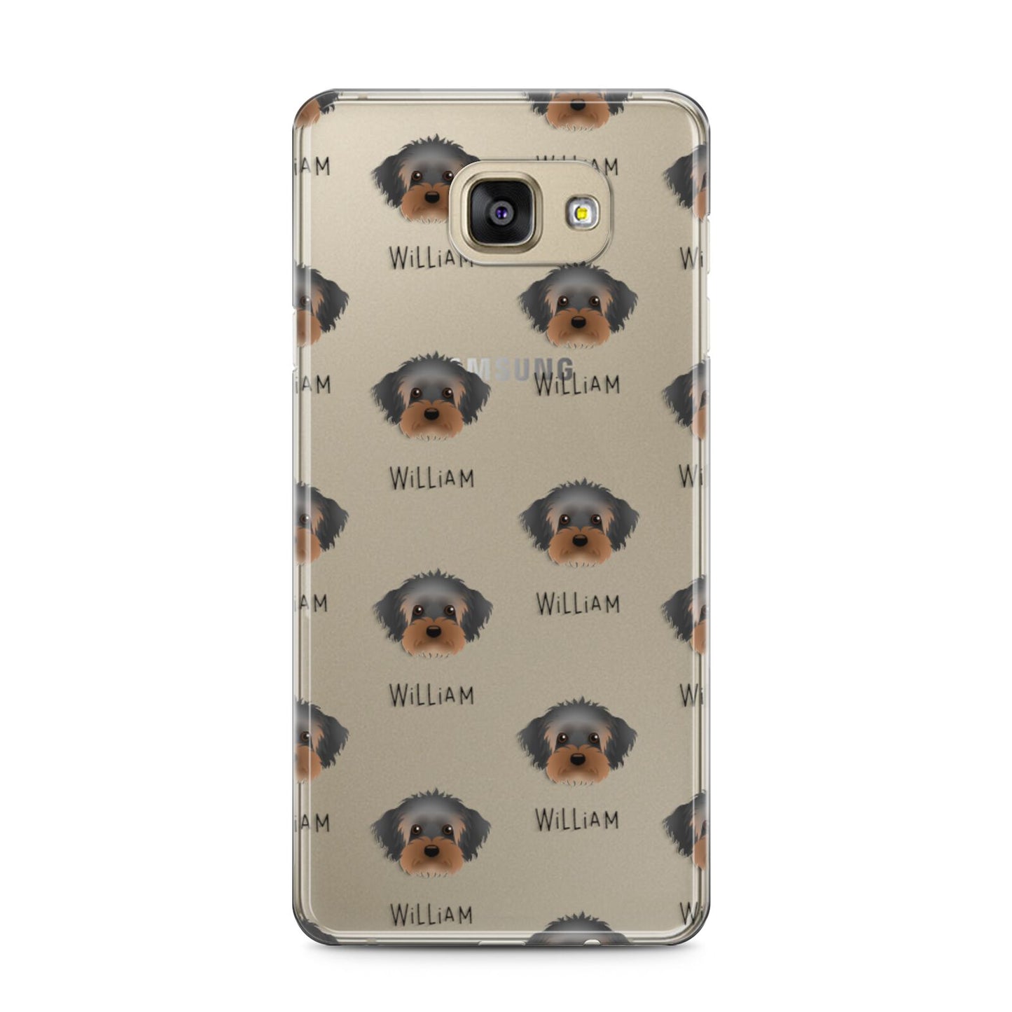 Yorkipoo Icon with Name Samsung Galaxy A5 2016 Case on gold phone