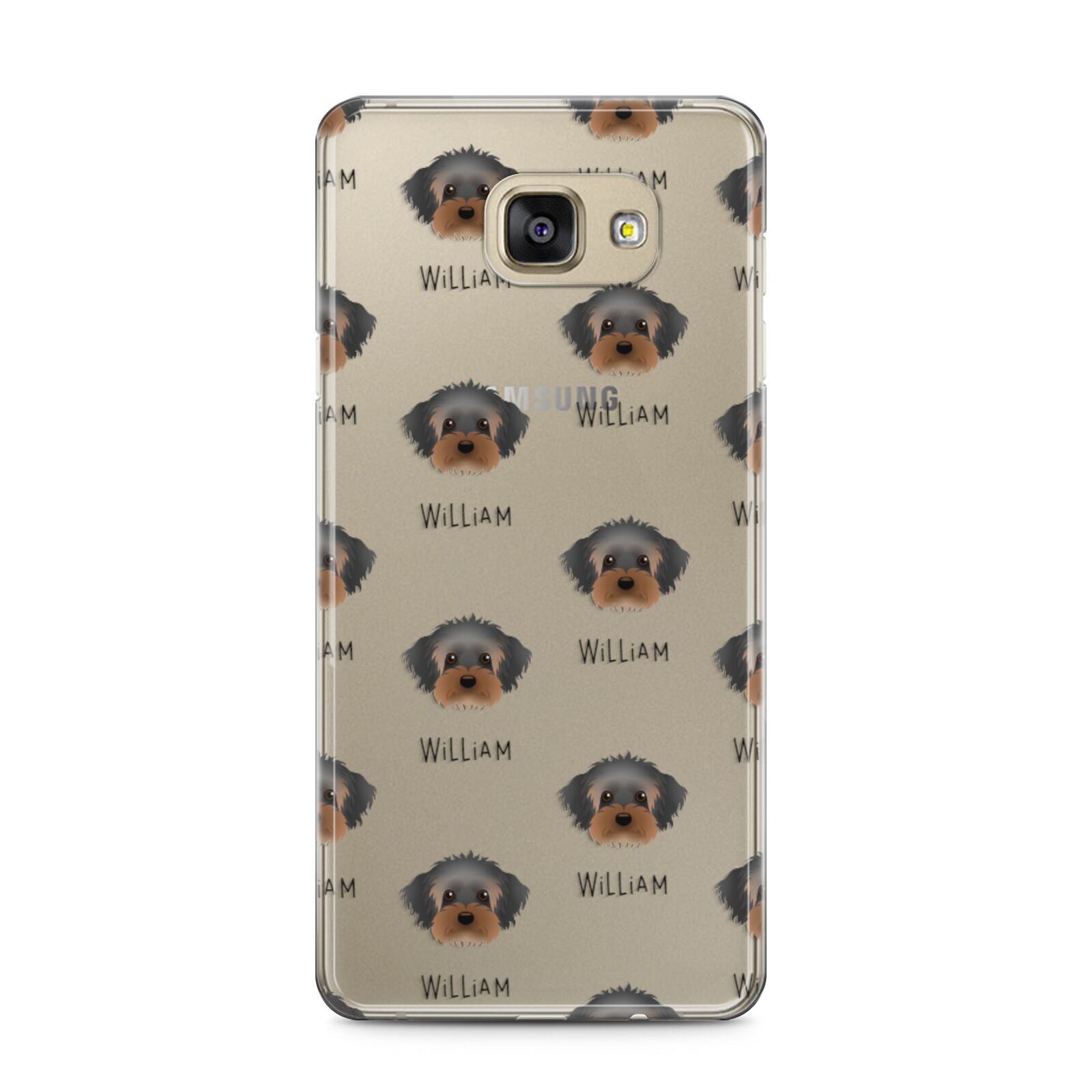 Yorkipoo Icon with Name Samsung Galaxy A5 2016 Case on gold phone