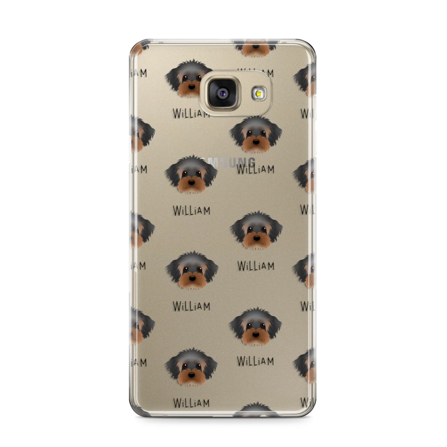 Yorkipoo Icon with Name Samsung Galaxy A9 2016 Case on gold phone