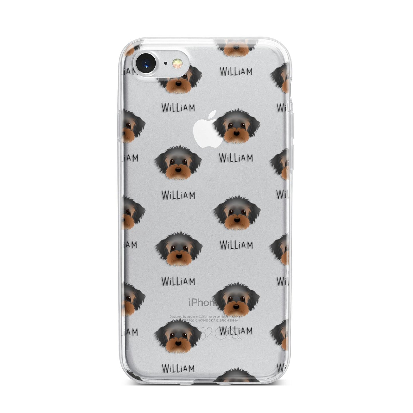 Yorkipoo Icon with Name iPhone 7 Bumper Case on Silver iPhone