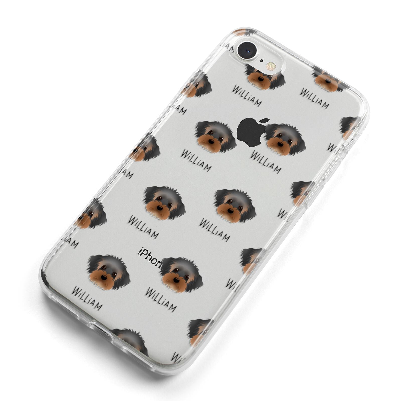 Yorkipoo Icon with Name iPhone 8 Bumper Case on Silver iPhone Alternative Image