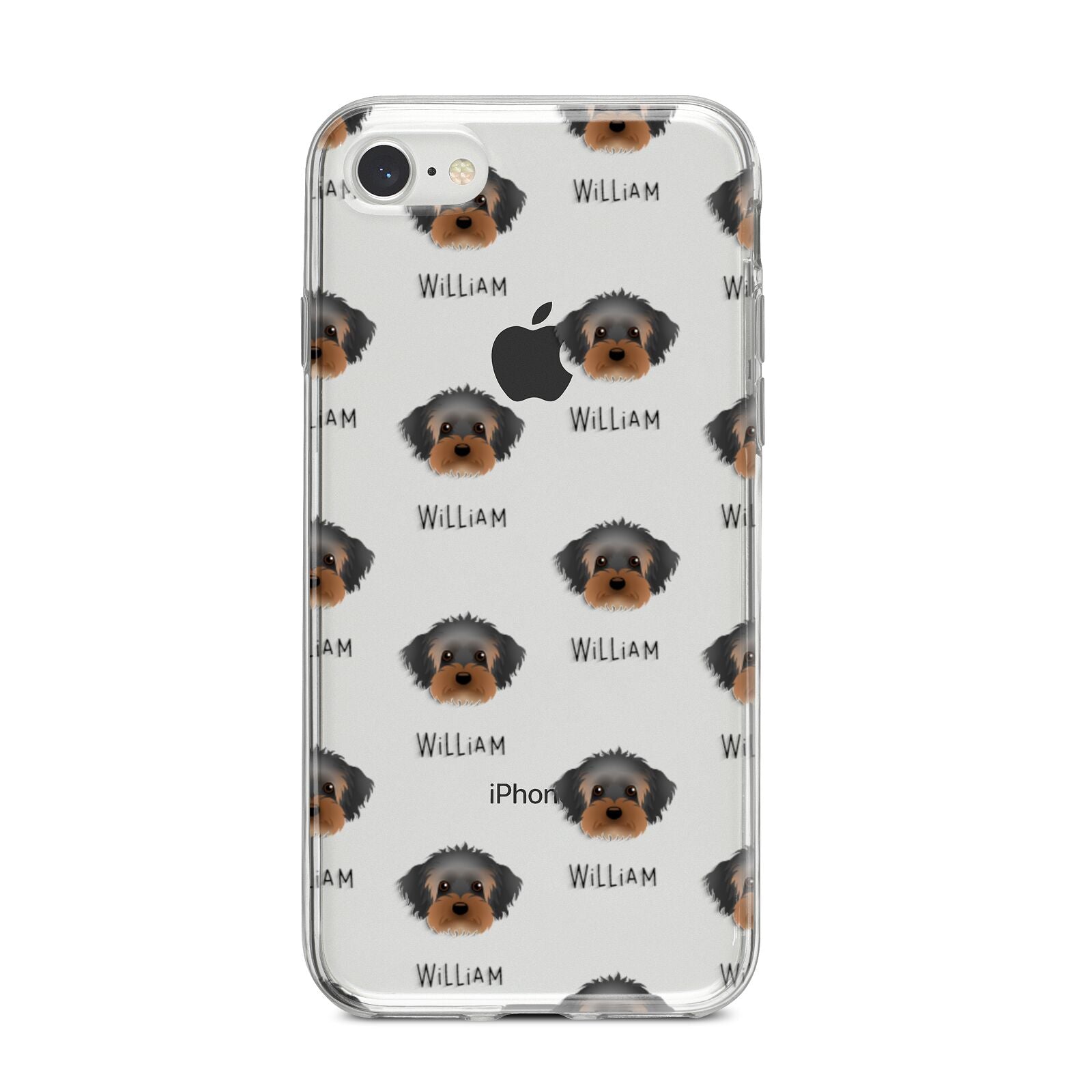 Yorkipoo Icon with Name iPhone 8 Bumper Case on Silver iPhone