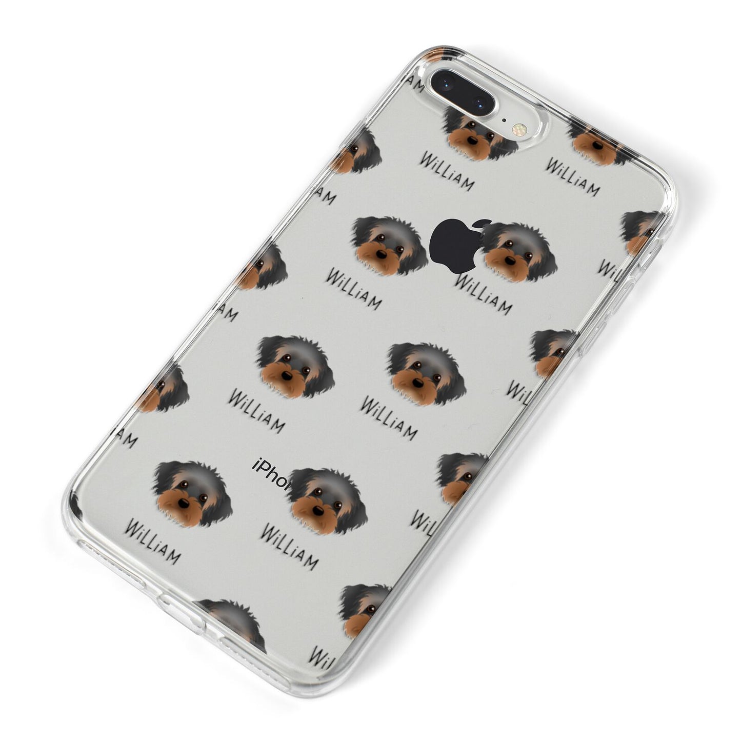 Yorkipoo Icon with Name iPhone 8 Plus Bumper Case on Silver iPhone Alternative Image