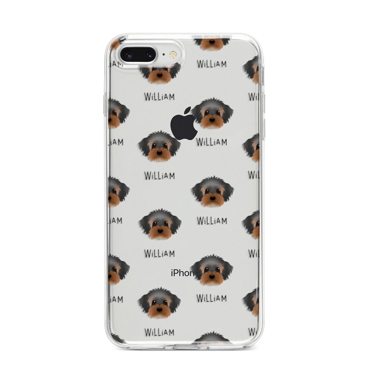 Yorkipoo Icon with Name iPhone 8 Plus Bumper Case on Silver iPhone
