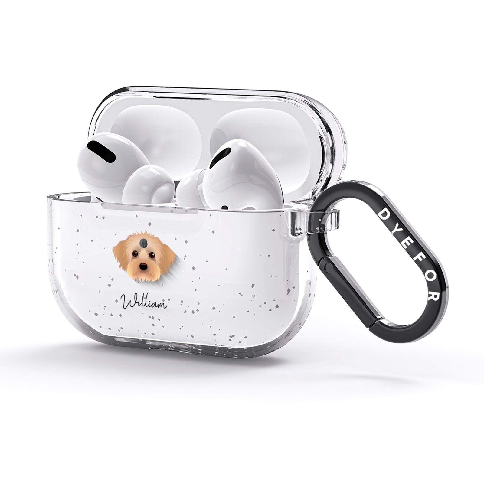 Yorkipoo Personalised AirPods Glitter Case 3rd Gen Side Image
