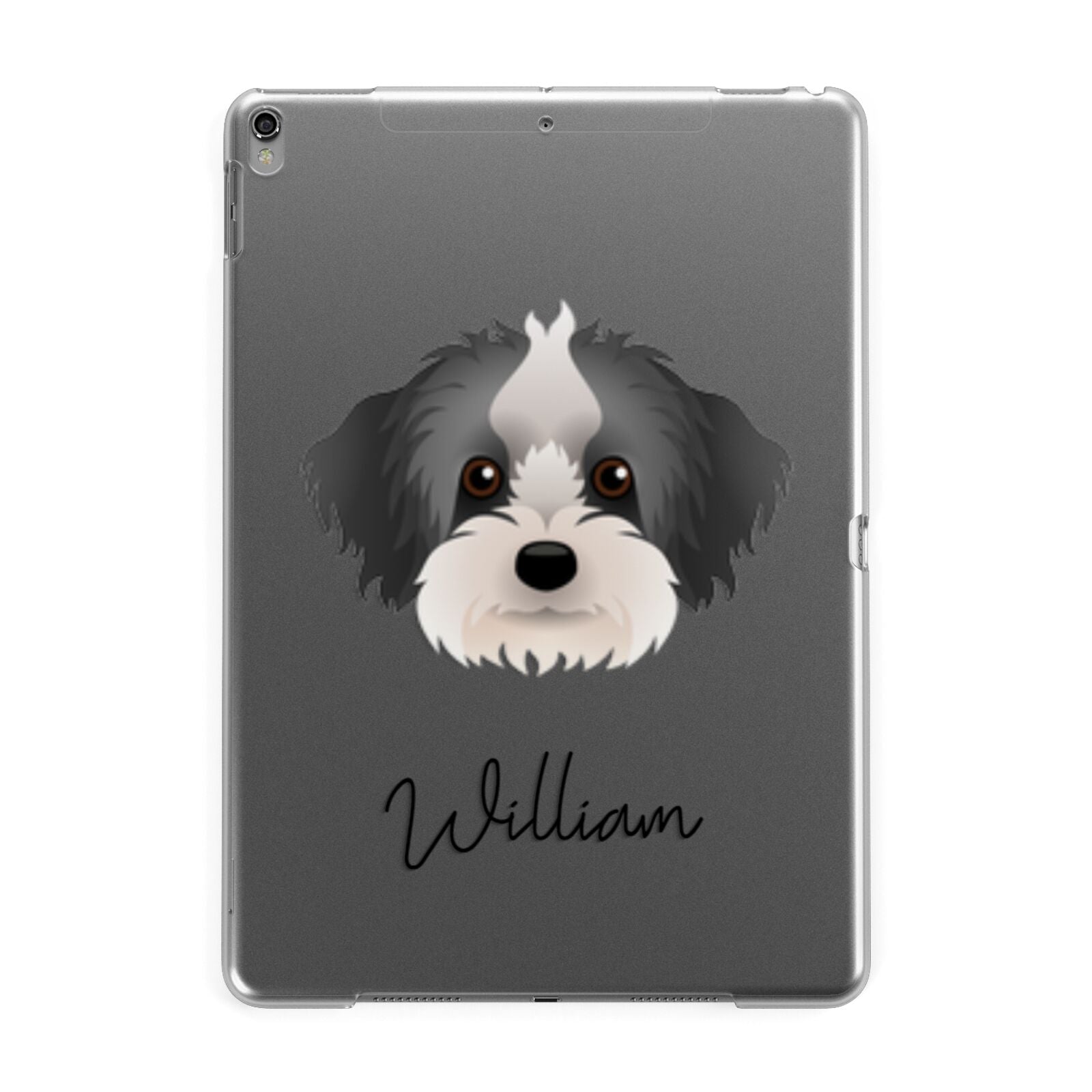 Yorkipoo Personalised Apple iPad Grey Case