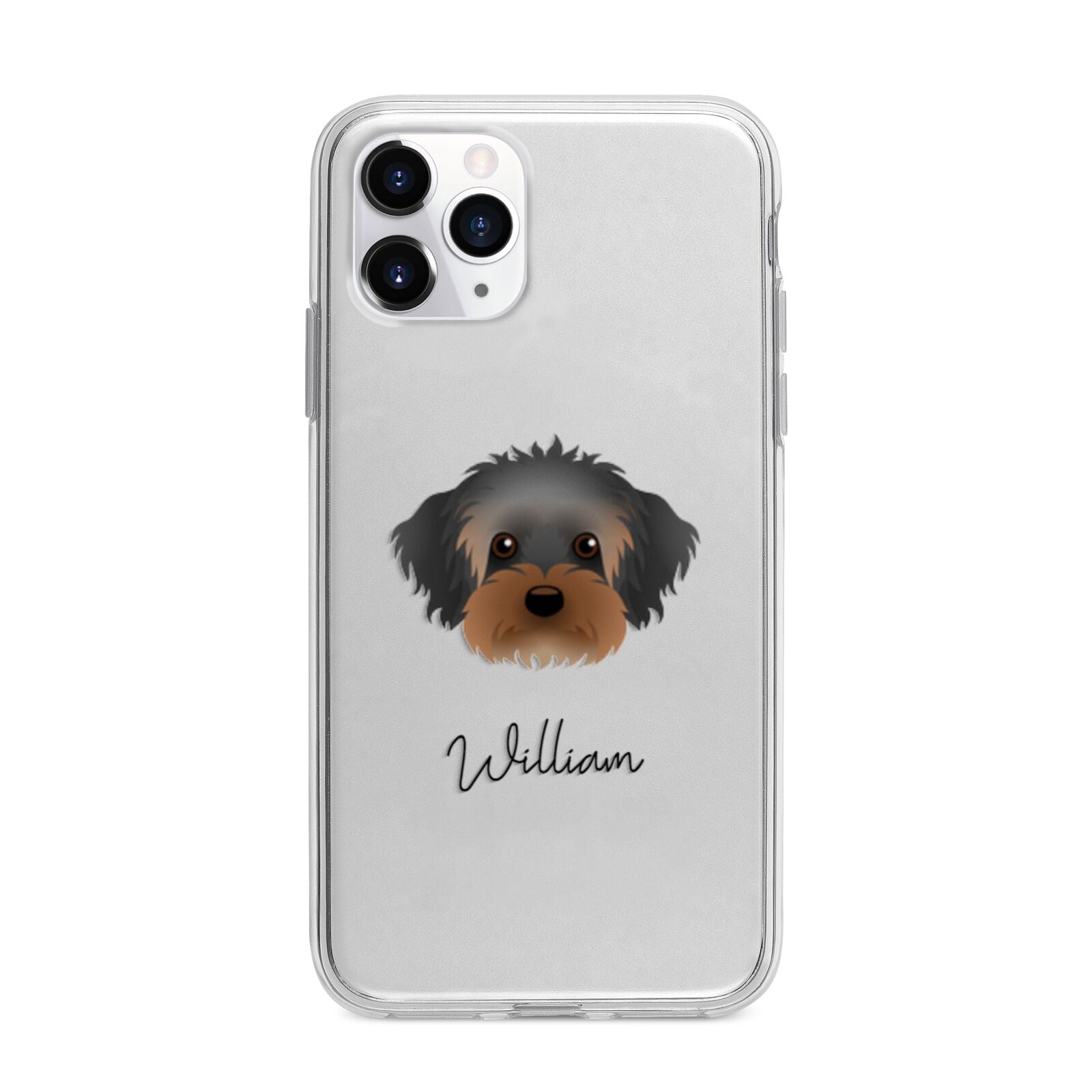 Yorkipoo Personalised Apple iPhone 11 Pro in Silver with Bumper Case