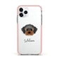 Yorkipoo Personalised Apple iPhone 11 Pro in Silver with Pink Impact Case