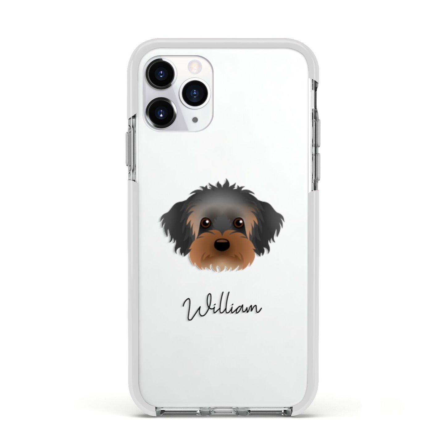 Yorkipoo Personalised Apple iPhone 11 Pro in Silver with White Impact Case