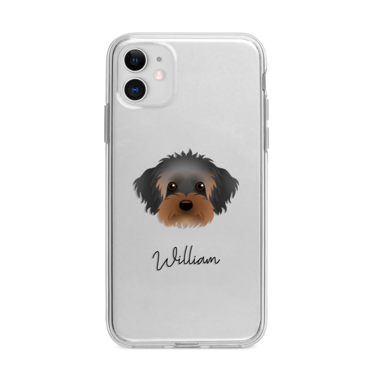 Yorkipoo Personalised Apple iPhone 11 in White with Bumper Case
