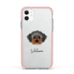 Yorkipoo Personalised Apple iPhone 11 in White with Pink Impact Case