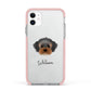 Yorkipoo Personalised Apple iPhone 11 in White with Pink Impact Case