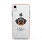 Yorkipoo Personalised Apple iPhone XR Impact Case Pink Edge on Silver Phone