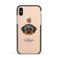 Yorkipoo Personalised Apple iPhone Xs Impact Case Black Edge on Gold Phone