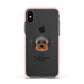 Yorkipoo Personalised Apple iPhone Xs Impact Case Pink Edge on Black Phone