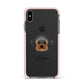 Yorkipoo Personalised Apple iPhone Xs Max Impact Case Pink Edge on Black Phone
