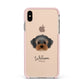 Yorkipoo Personalised Apple iPhone Xs Max Impact Case Pink Edge on Gold Phone