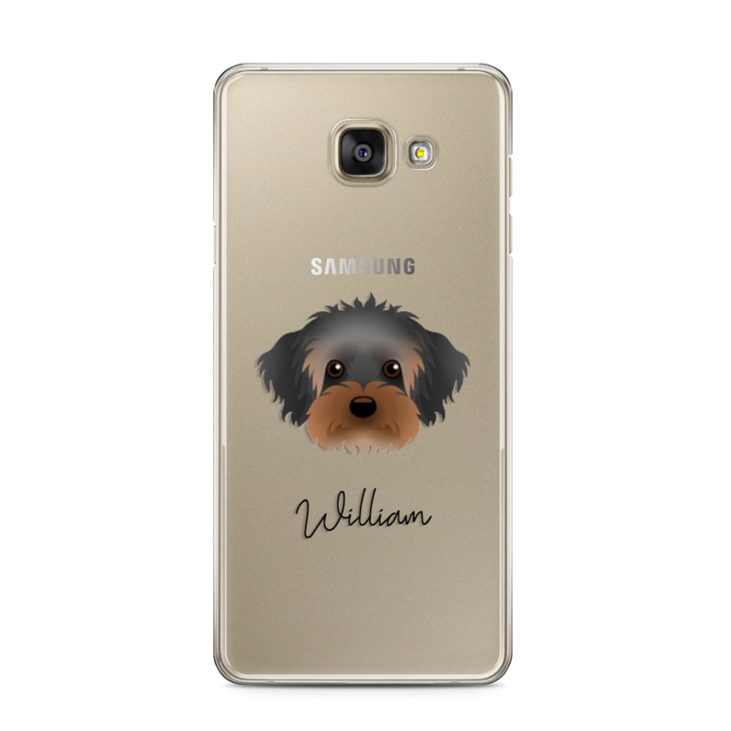 Yorkipoo Personalised Samsung Galaxy A3 2016 Case on gold phone