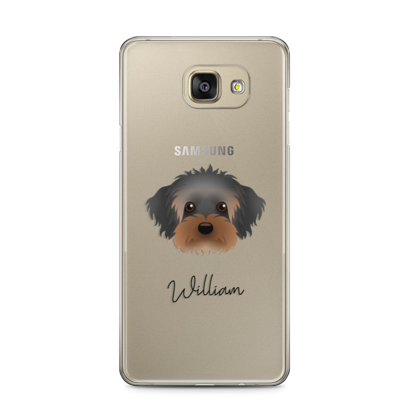 Yorkipoo Personalised Samsung Galaxy A5 2016 Case on gold phone