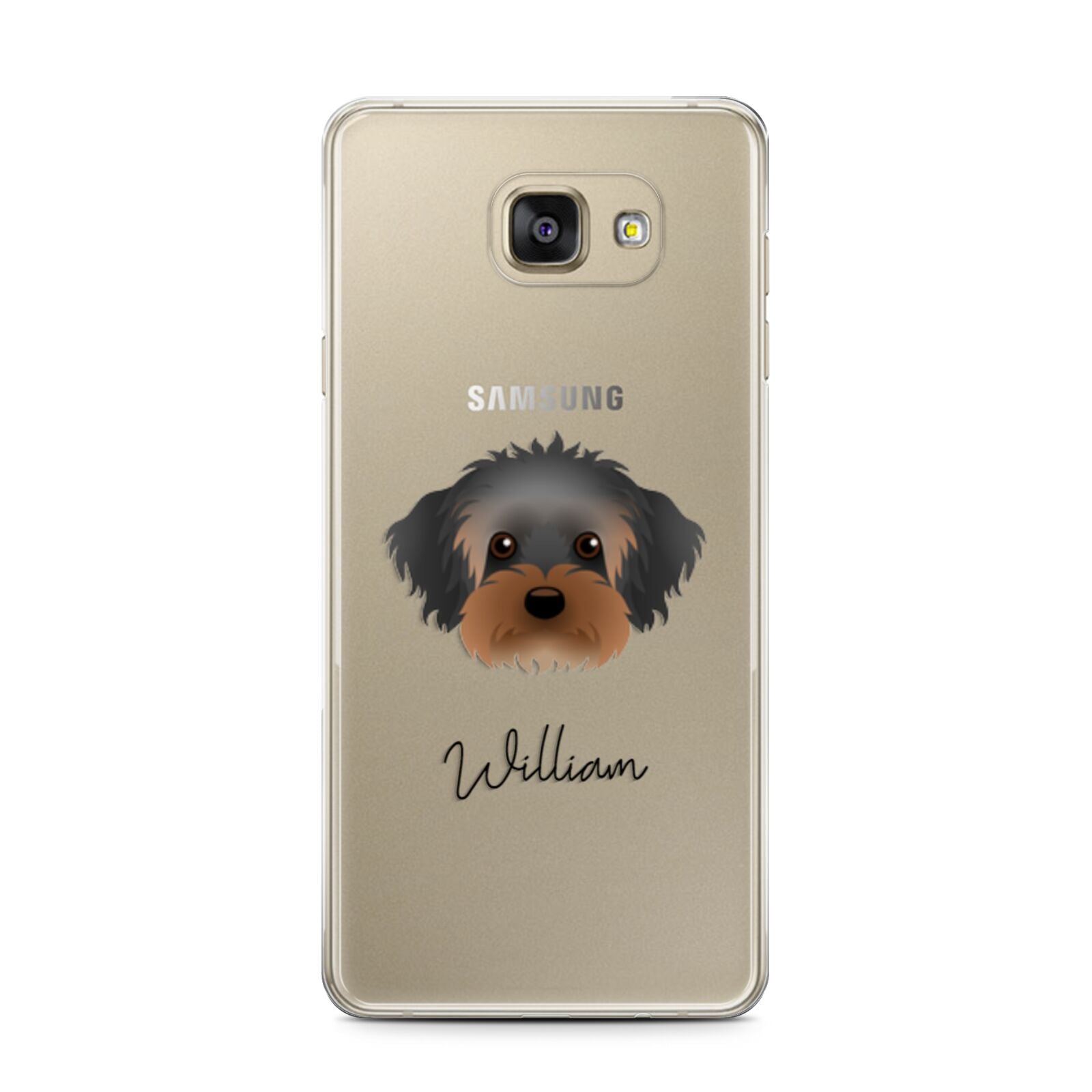 Yorkipoo Personalised Samsung Galaxy A7 2016 Case on gold phone