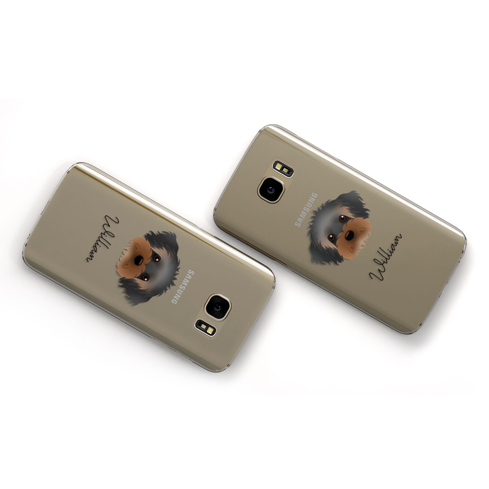 Yorkipoo Personalised Samsung Galaxy Case Flat Overview