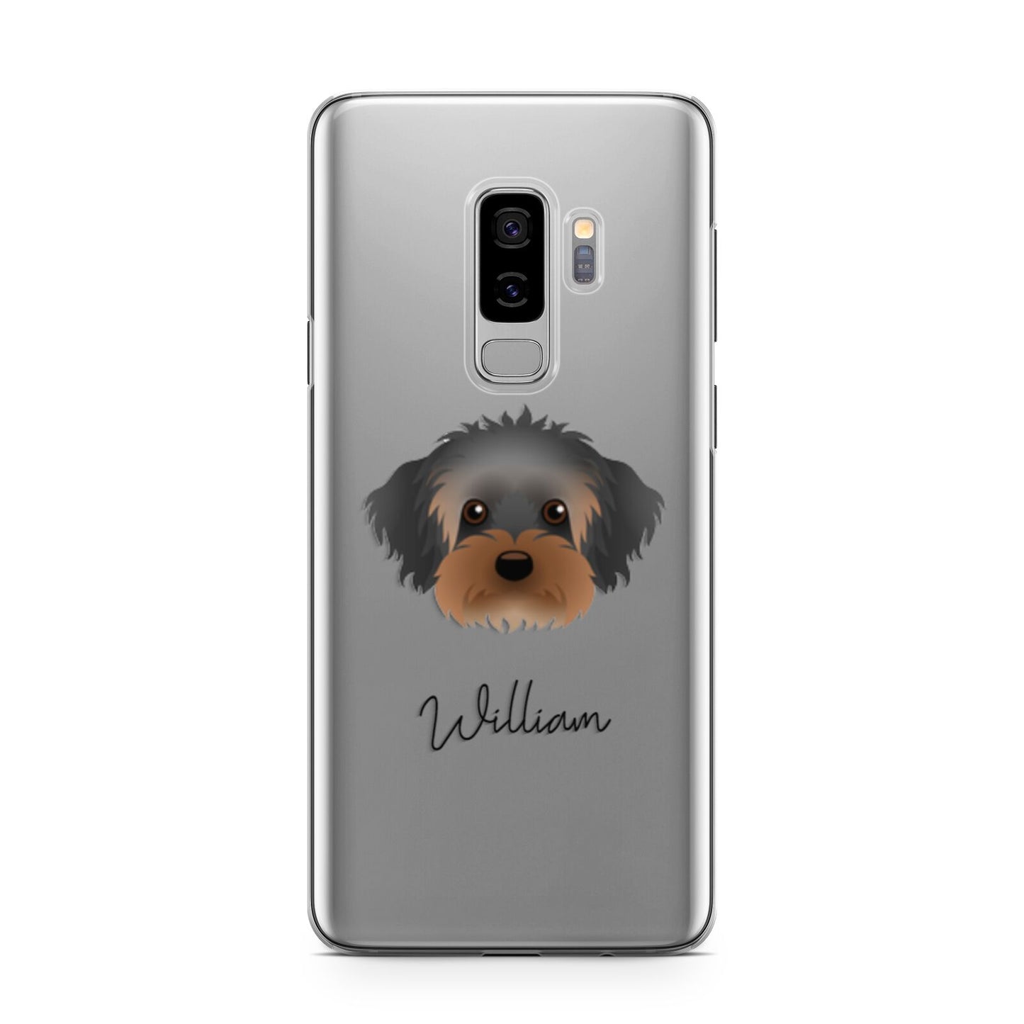 Yorkipoo Personalised Samsung Galaxy S9 Plus Case on Silver phone