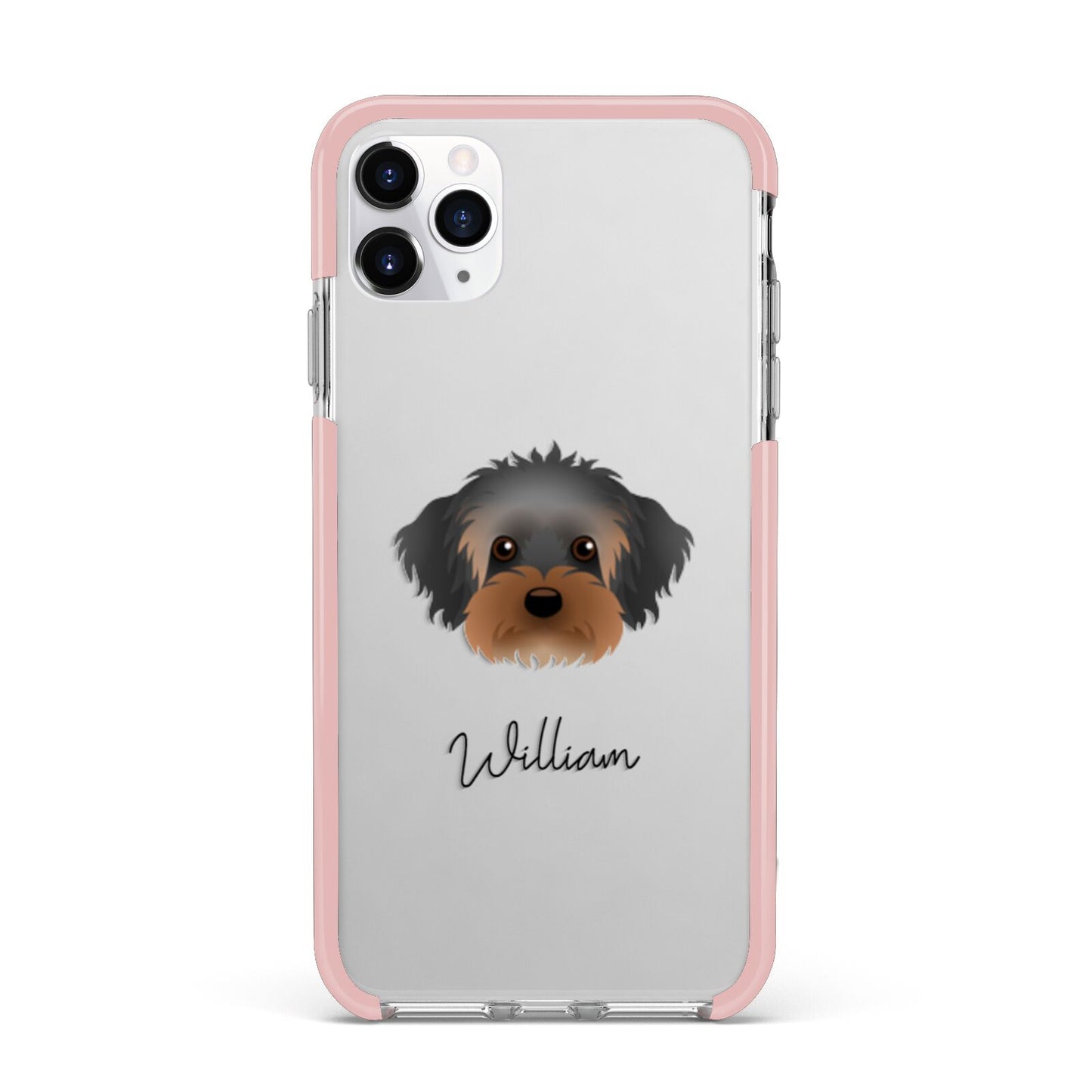 Yorkipoo Personalised iPhone 11 Pro Max Impact Pink Edge Case