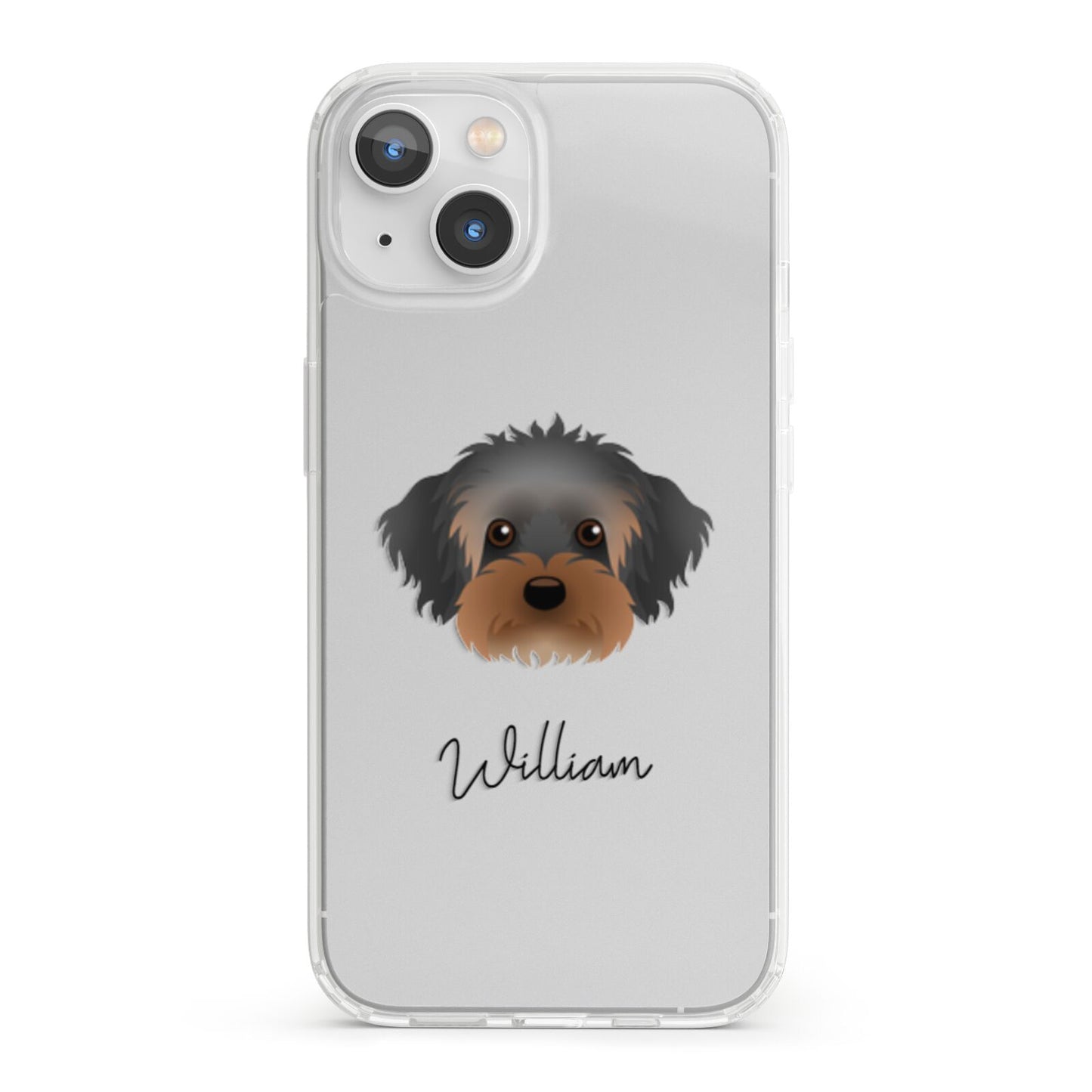 Yorkipoo Personalised iPhone 13 Clear Bumper Case
