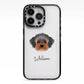 Yorkipoo Personalised iPhone 13 Pro Black Impact Case on Silver phone