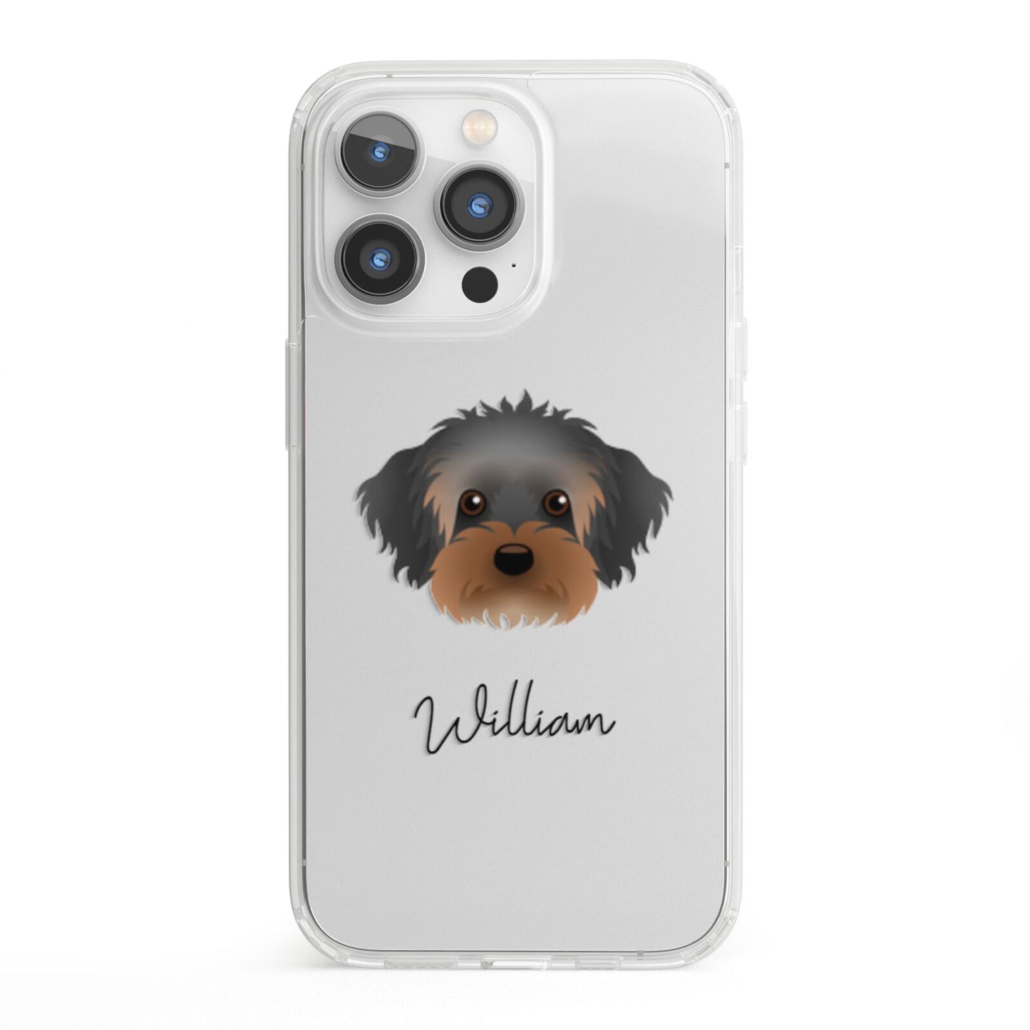 Yorkipoo Personalised iPhone 13 Pro Clear Bumper Case