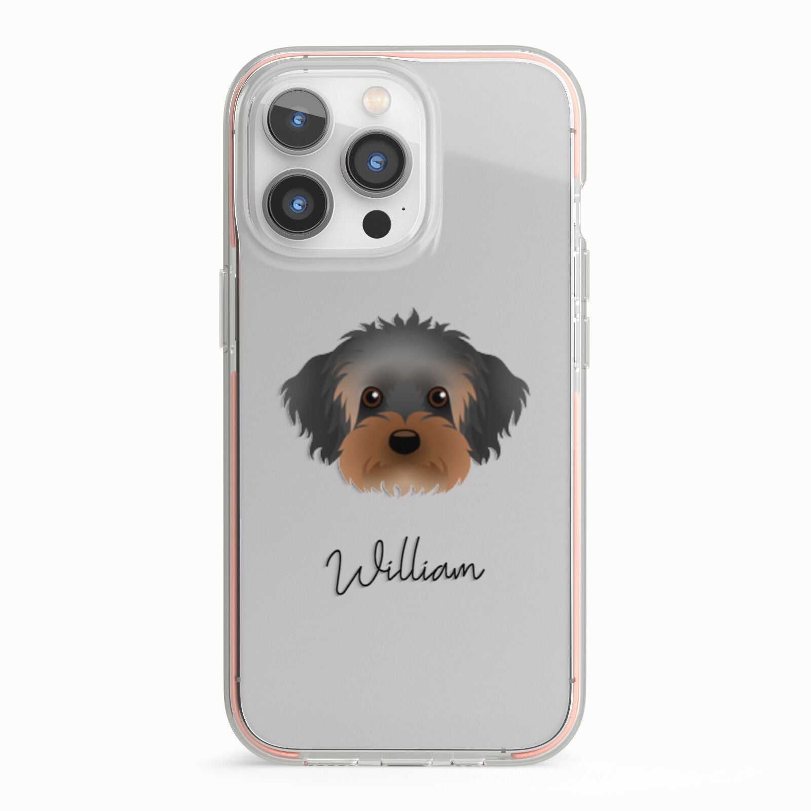 Yorkipoo Personalised iPhone 13 Pro TPU Impact Case with Pink Edges