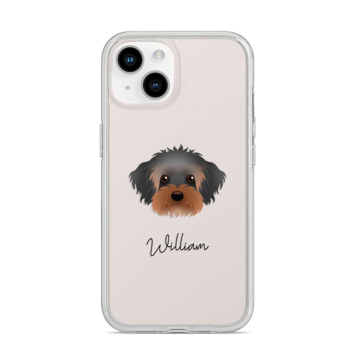 Yorkipoo Personalised iPhone 14 Clear Tough Case Starlight