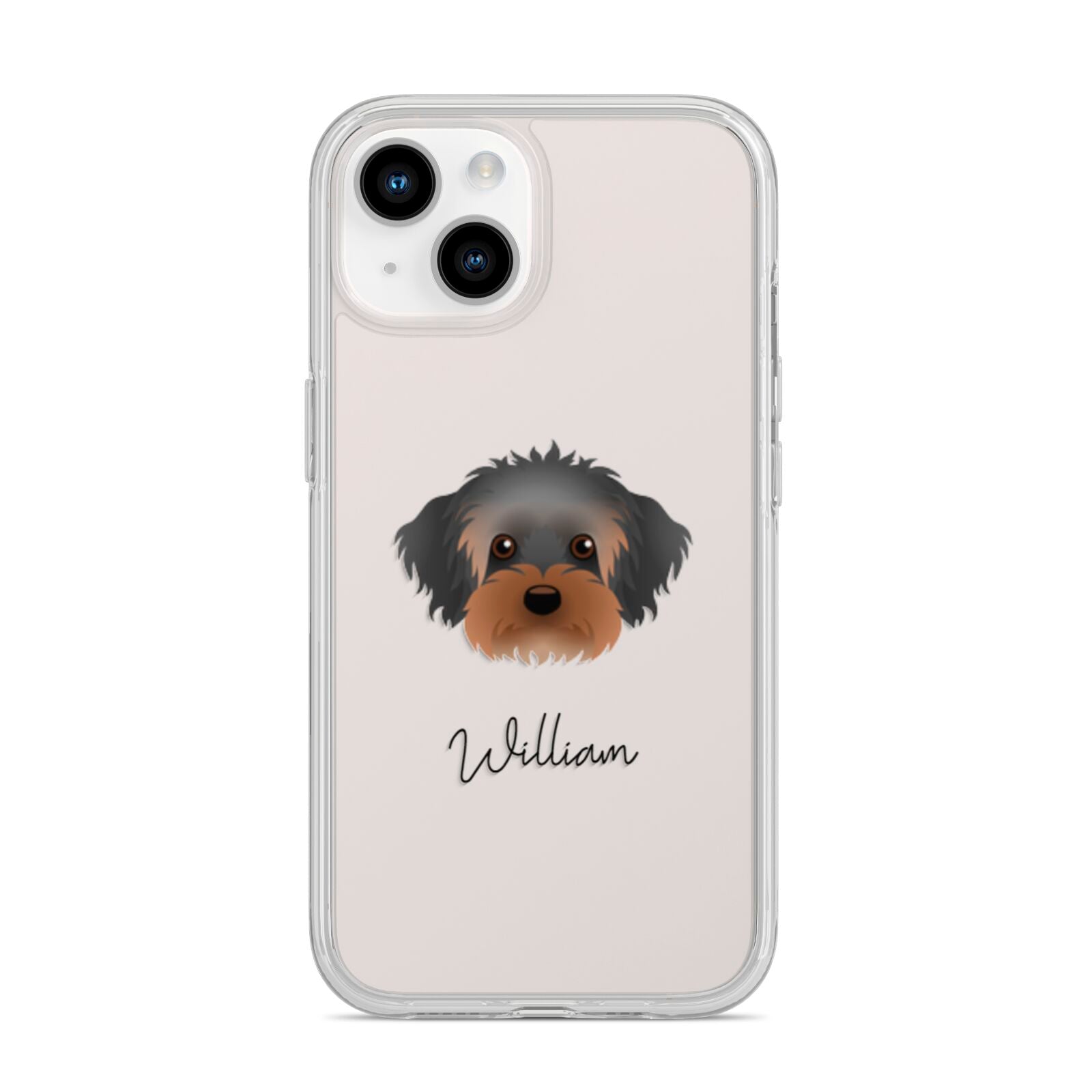 Yorkipoo Personalised iPhone 14 Clear Tough Case Starlight