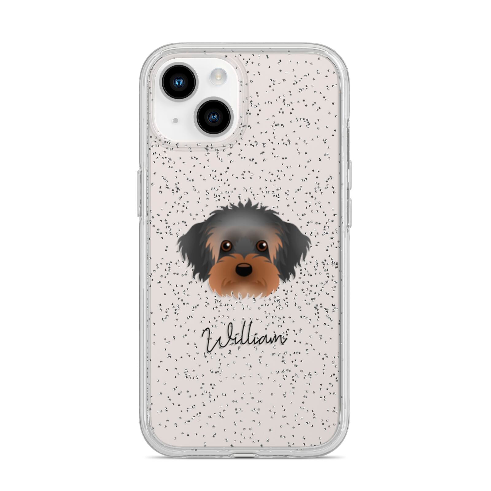 Yorkipoo Personalised iPhone 14 Glitter Tough Case Starlight