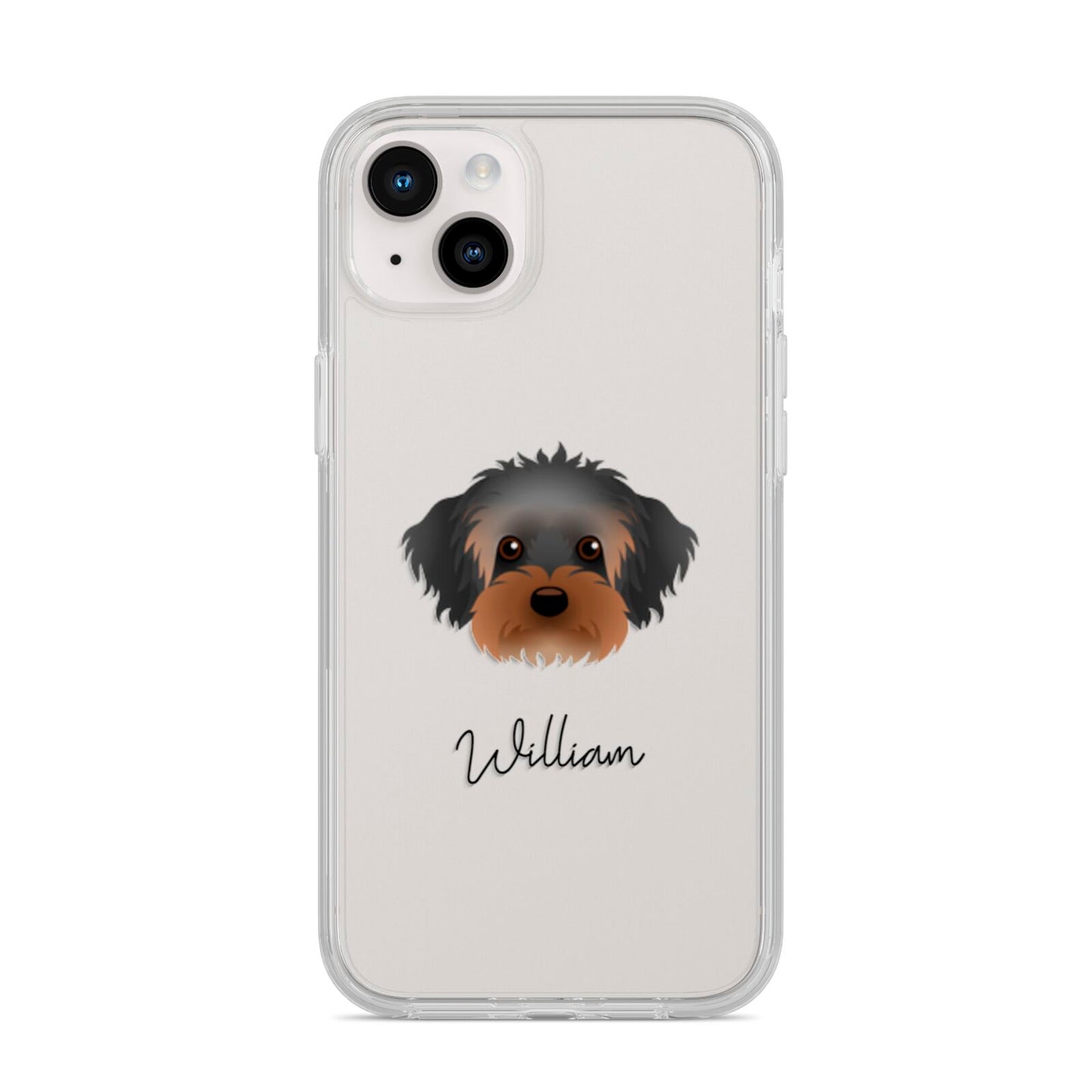 Yorkipoo Personalised iPhone 14 Plus Clear Tough Case Starlight