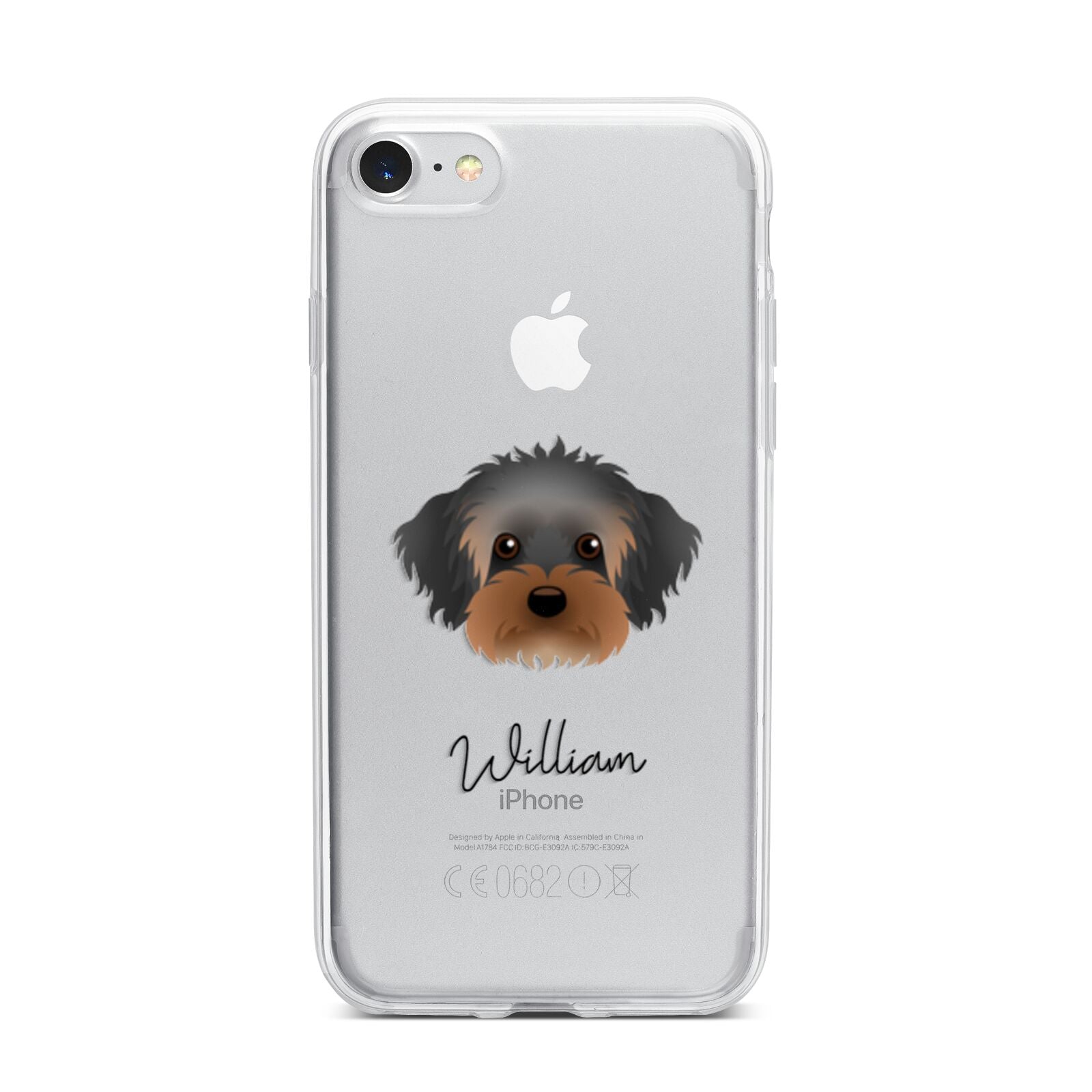Yorkipoo Personalised iPhone 7 Bumper Case on Silver iPhone