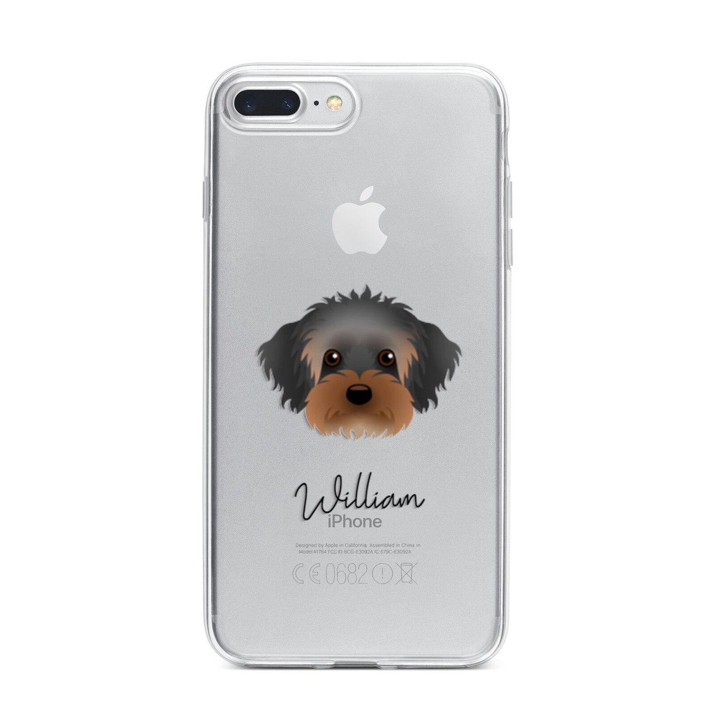 Yorkipoo Personalised iPhone 7 Plus Bumper Case on Silver iPhone