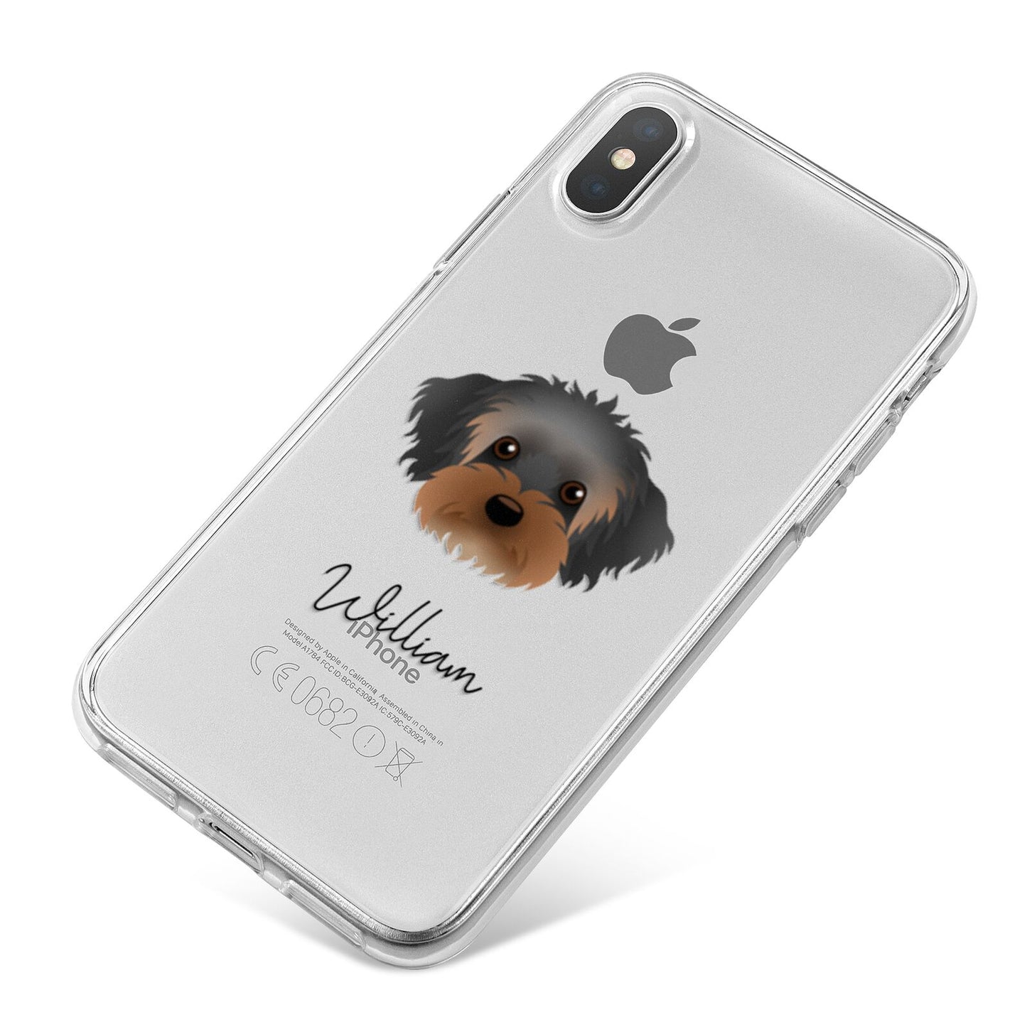 Yorkipoo Personalised iPhone X Bumper Case on Silver iPhone