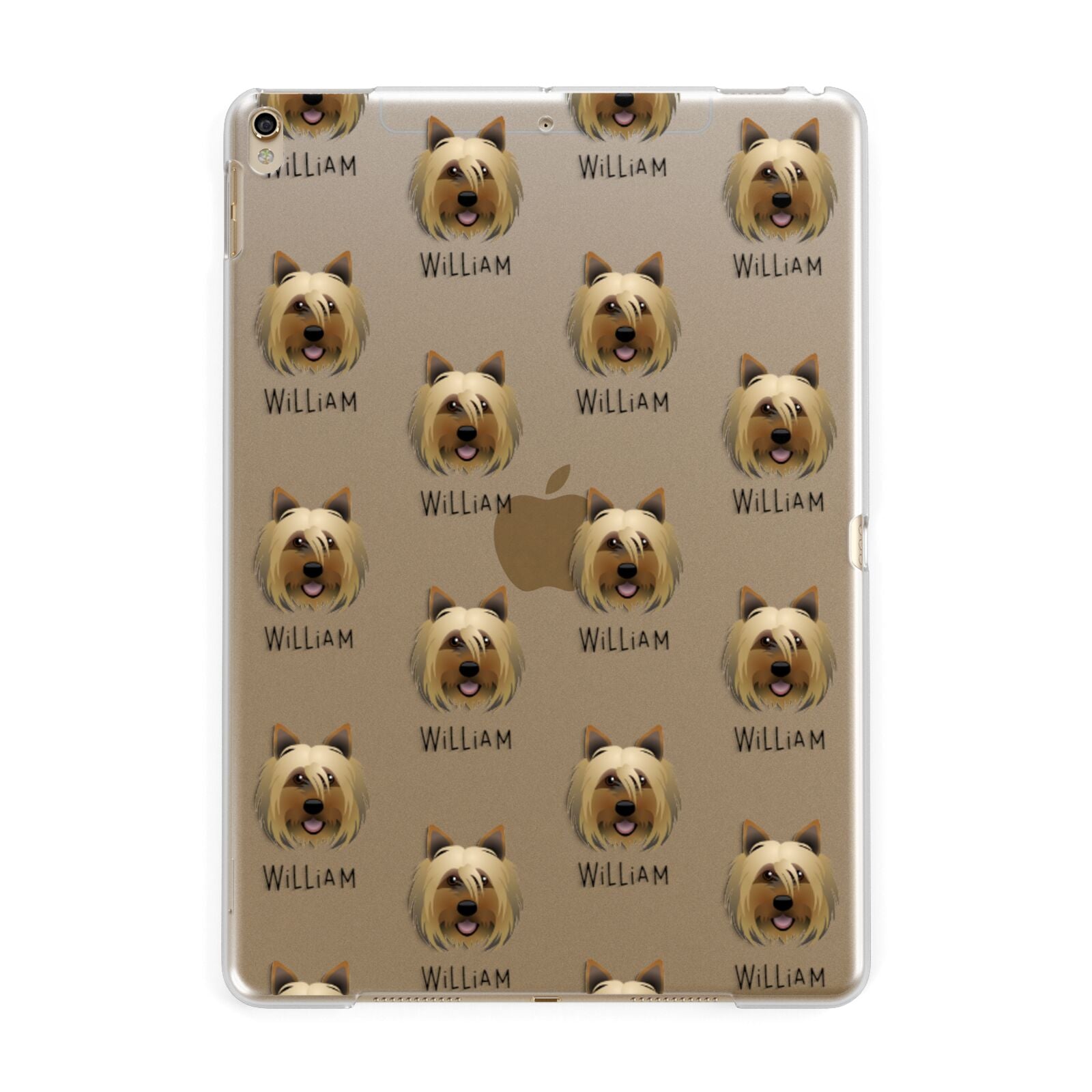 Yorkshire Terrier Icon with Name Apple iPad Gold Case