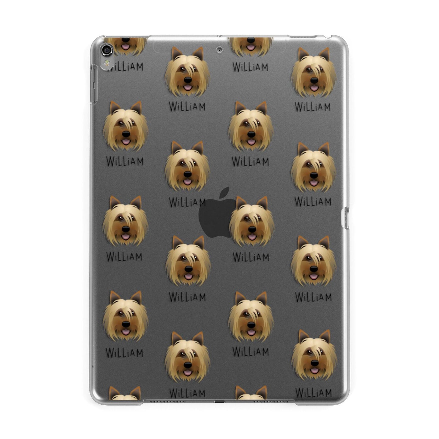 Yorkshire Terrier Icon with Name Apple iPad Grey Case