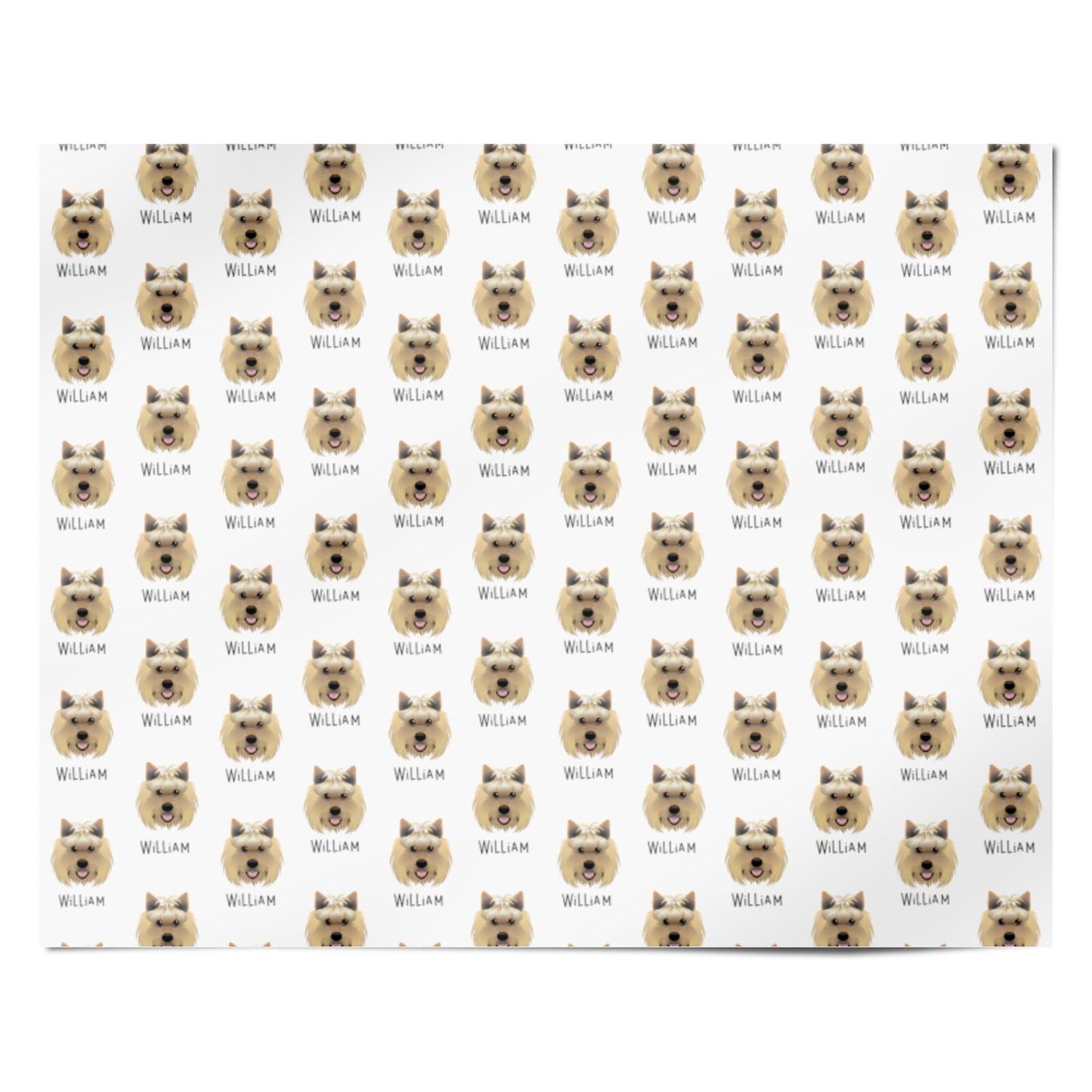 Yorkshire Terrier Icon with Name Personalised Wrapping Paper Alternative