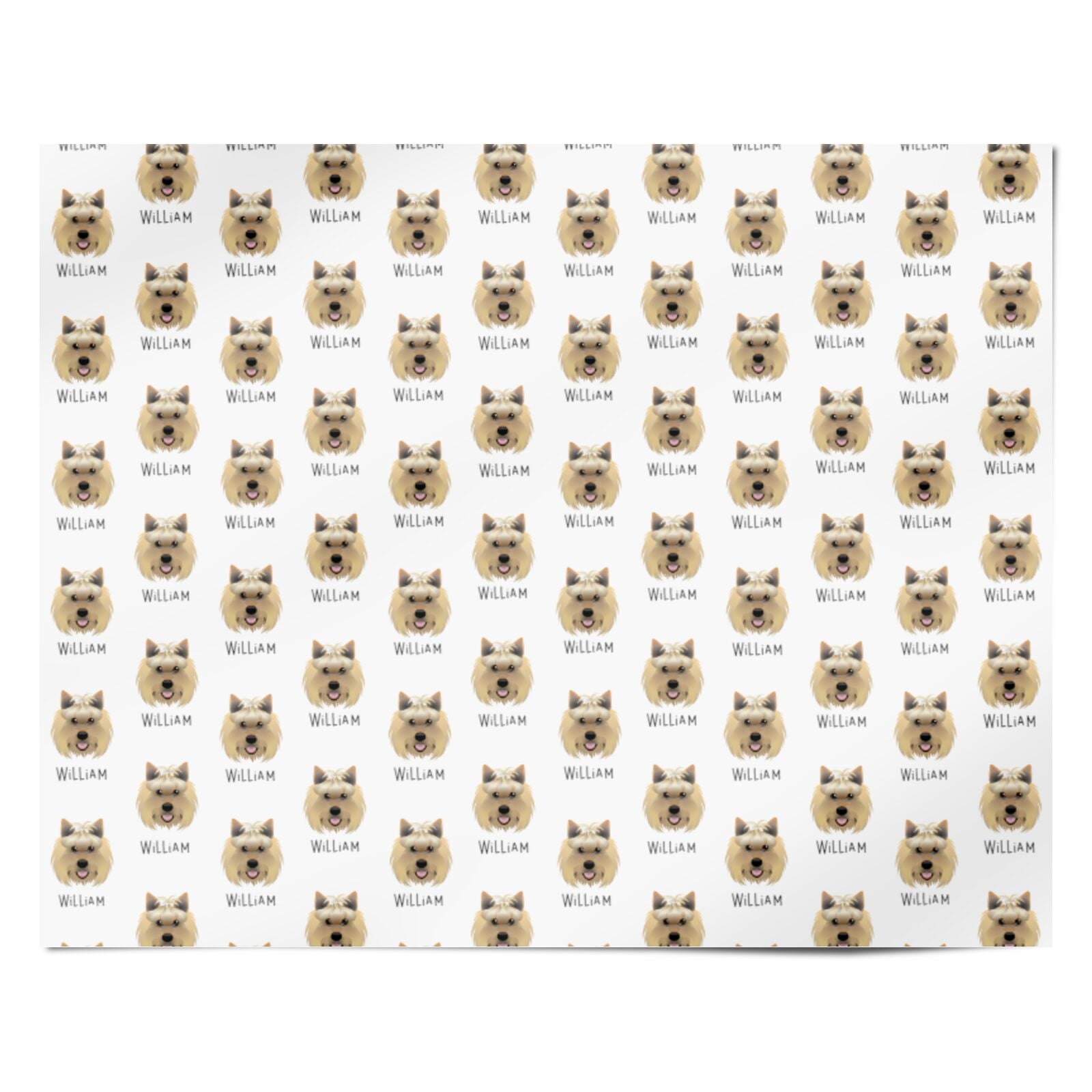 Yorkshire Terrier Icon with Name Personalised Wrapping Paper Alternative