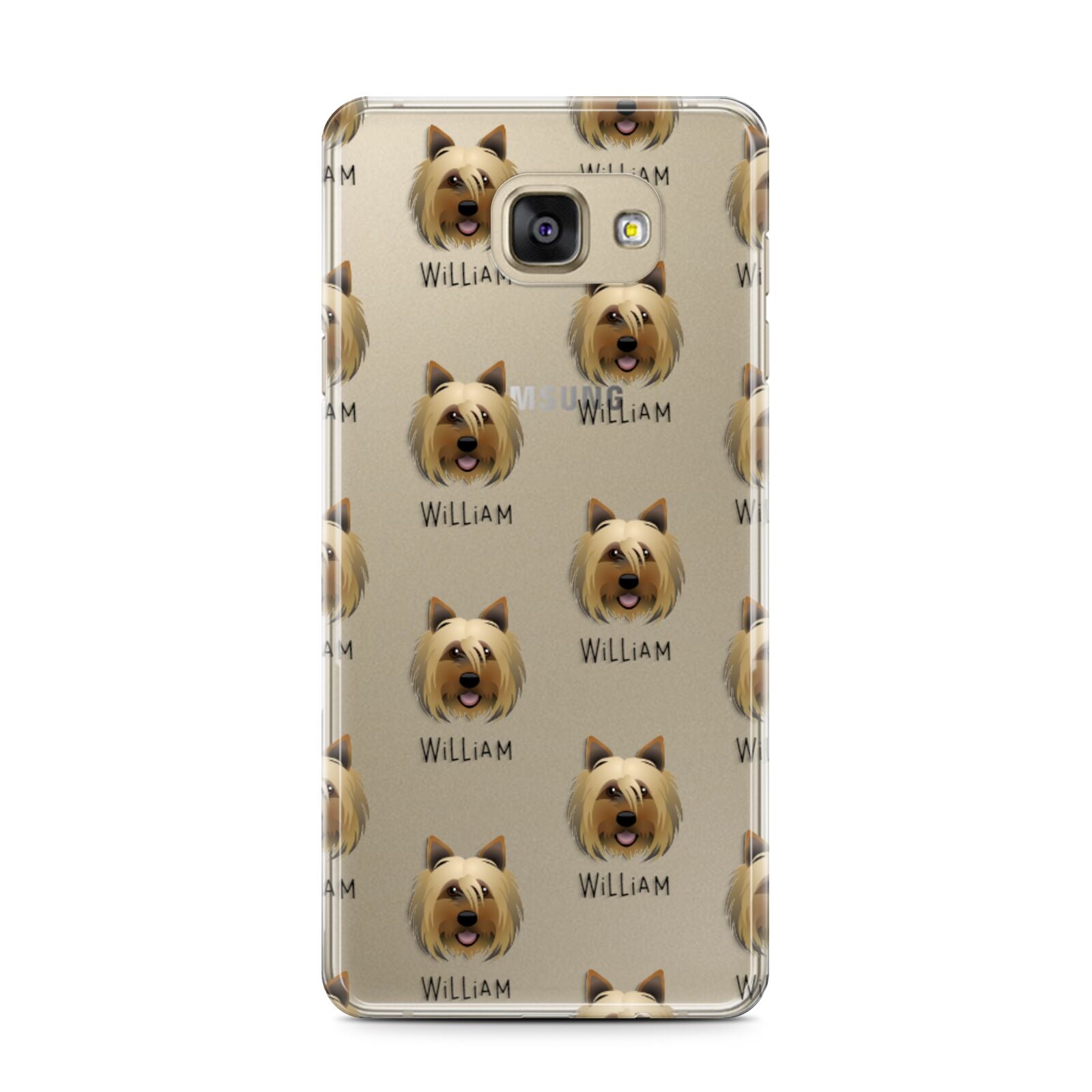 Yorkshire Terrier Icon with Name Samsung Galaxy A7 2016 Case on gold phone