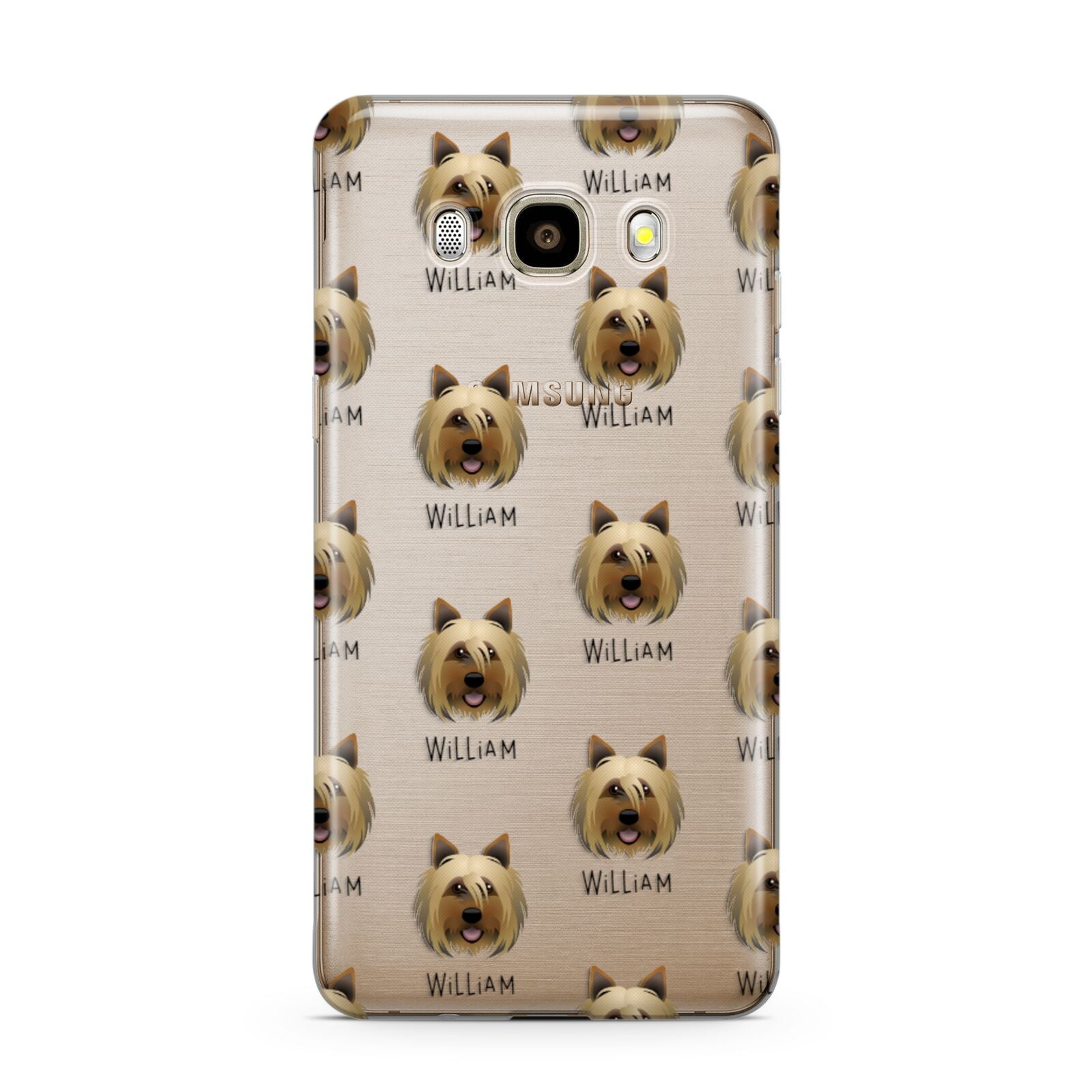 Yorkshire Terrier Icon with Name Samsung Galaxy J7 2016 Case on gold phone